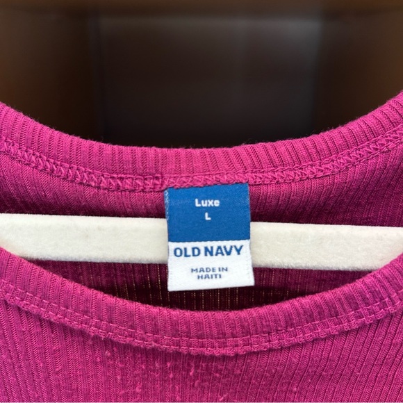 Old Navy Fuchsia Ribbed Tank Large - Picture 2 of 2